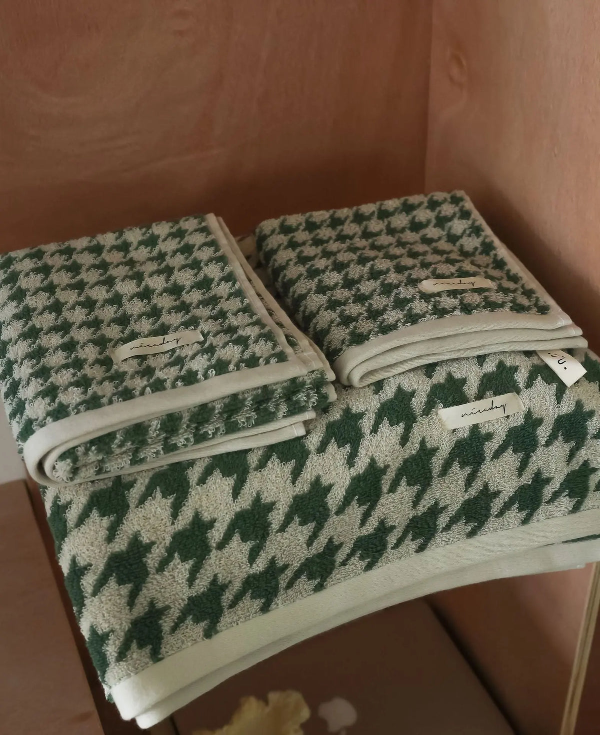 Houndstooth Pastel Cotton Towel CreativeFemininity