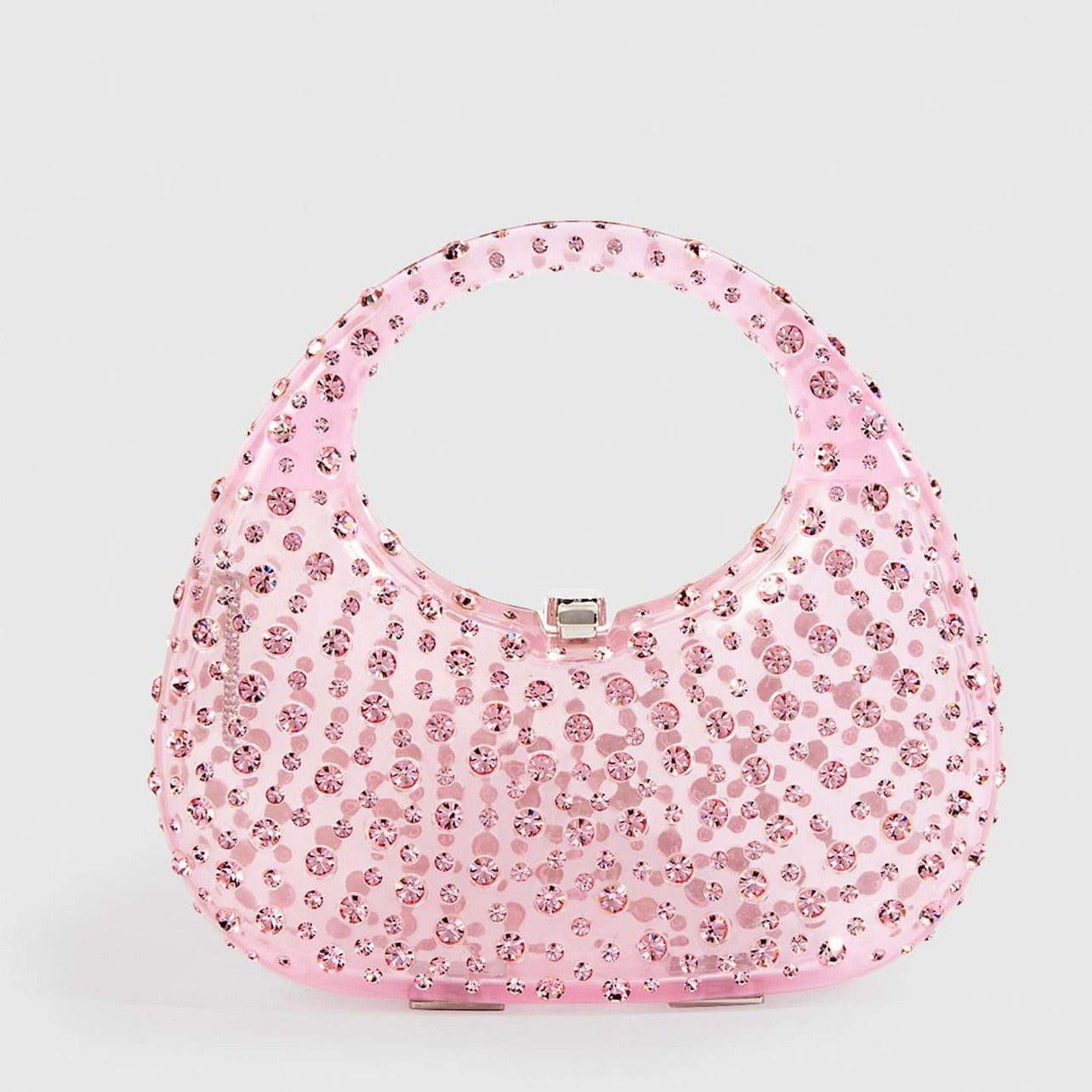 pink mini handbag with diamonds