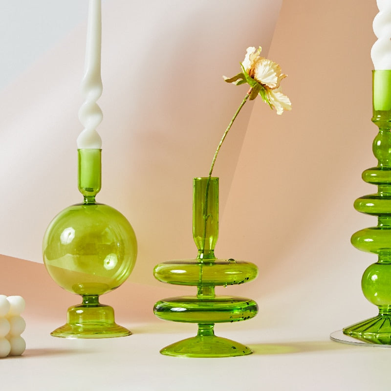 Green Tier Vase & Candle Holder