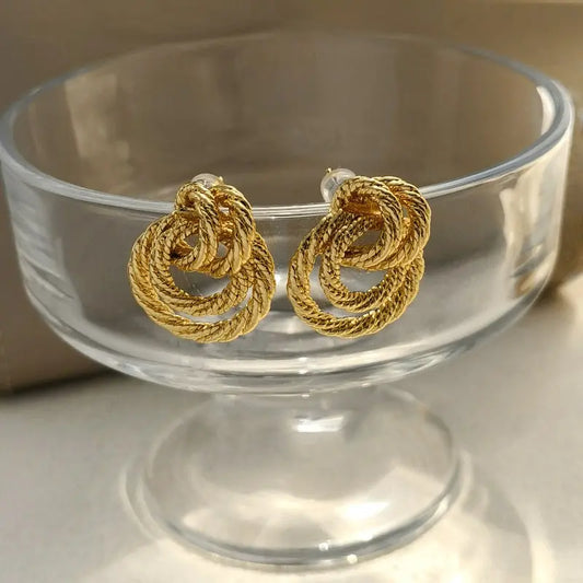Vintage Double Hoop Gold Earrings CreativeFemininity