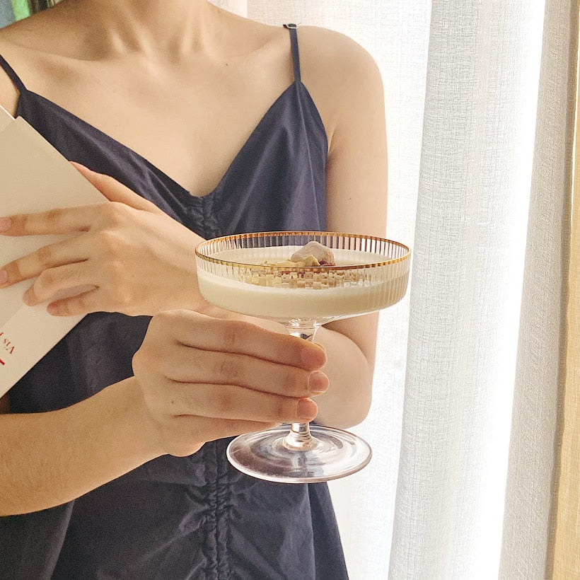 Gold Art Deco Champagne Coupe