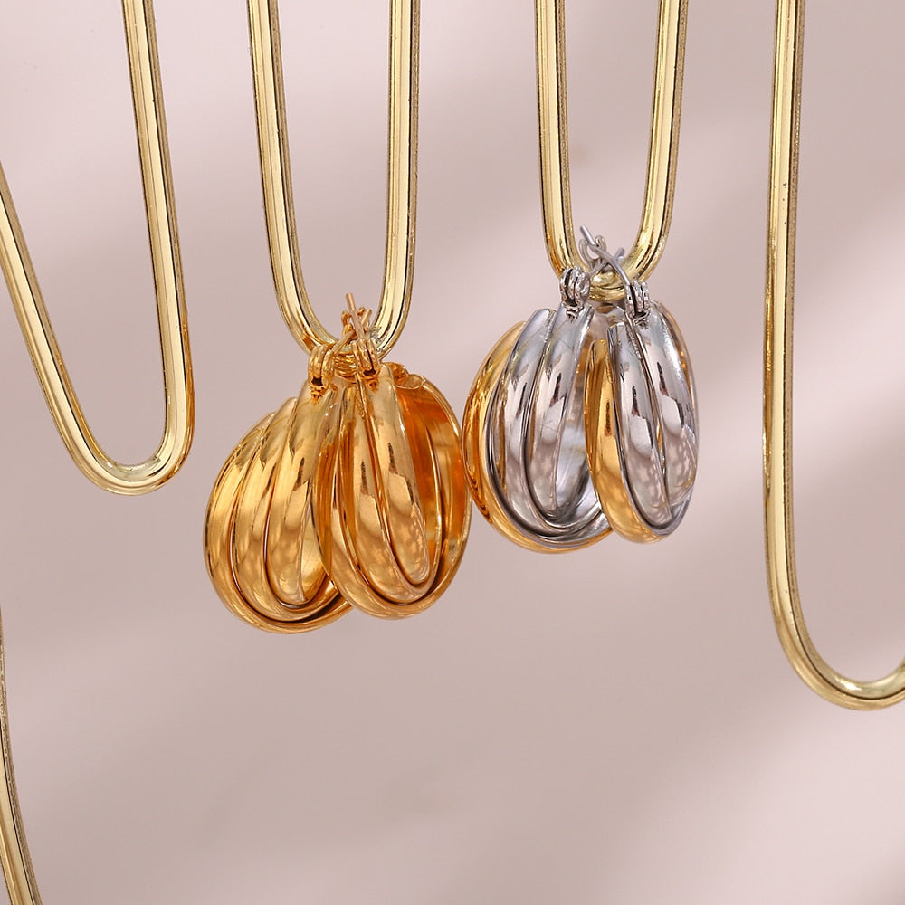18K Gold Plated Double Hoop Earrings