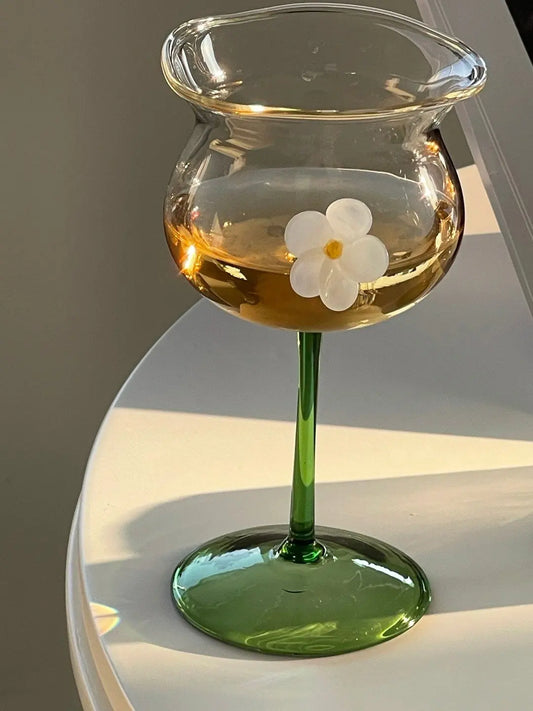 Handmade 3D Flower Glass CreativeFemininity