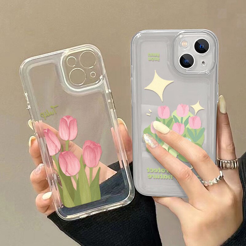 Pink Tulip Flower iPhone Case