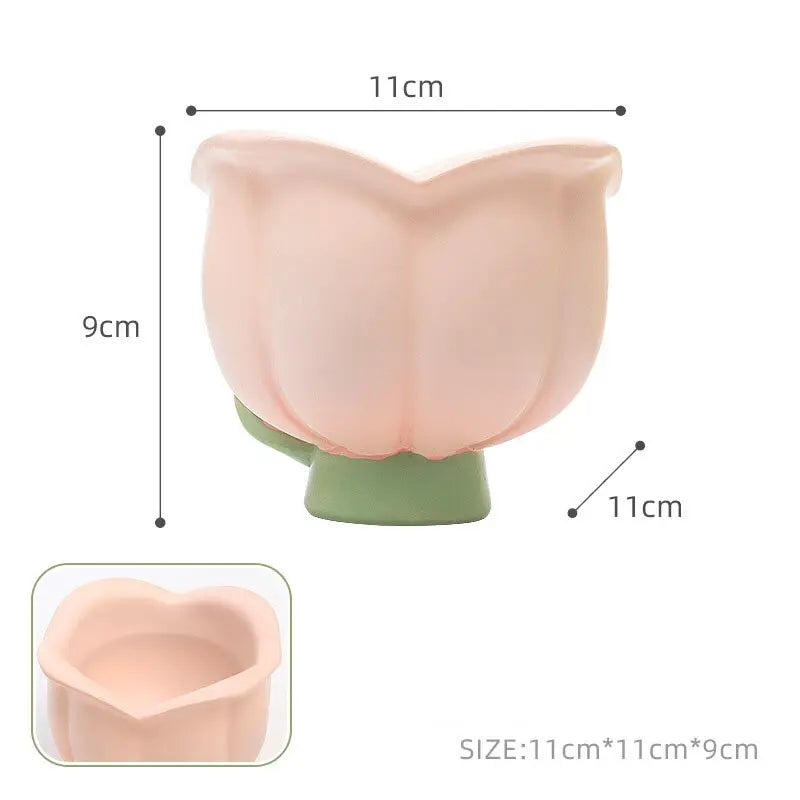 Kawaii Tulip Shaped Storage Pot CreativeFemininity