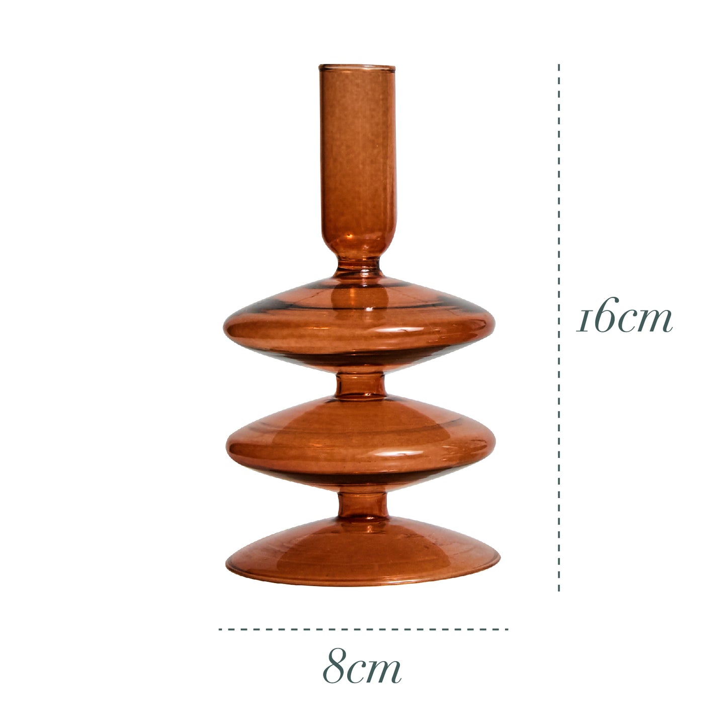 Brown Nordic Glass Vase & Candle Holder