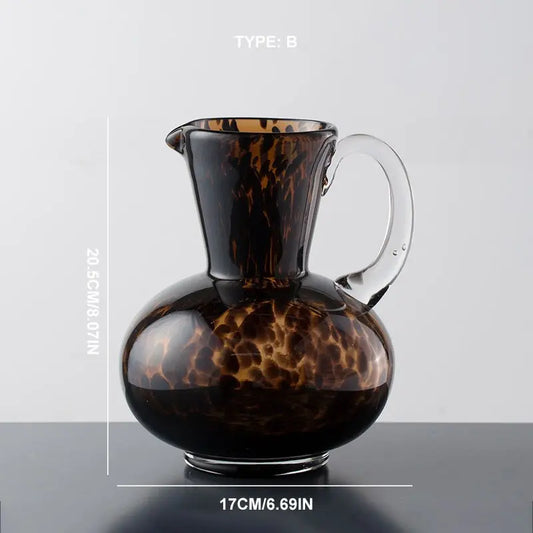 Tortoiseshell Glass Jug Vase CreativeFemininity