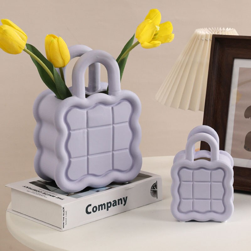 colourful handbag vase