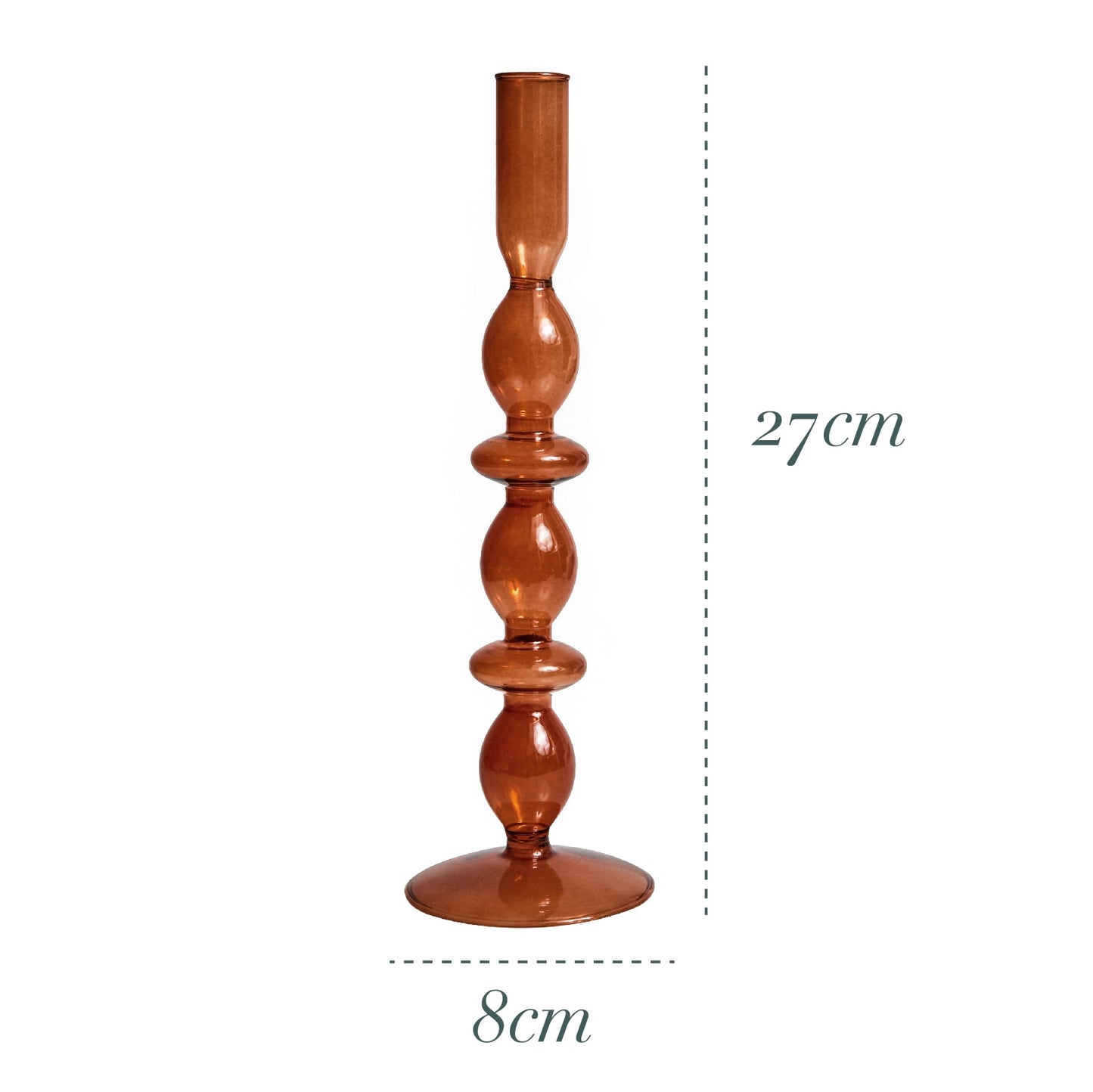 Brown Nordic Glass Vase & Candle Holder