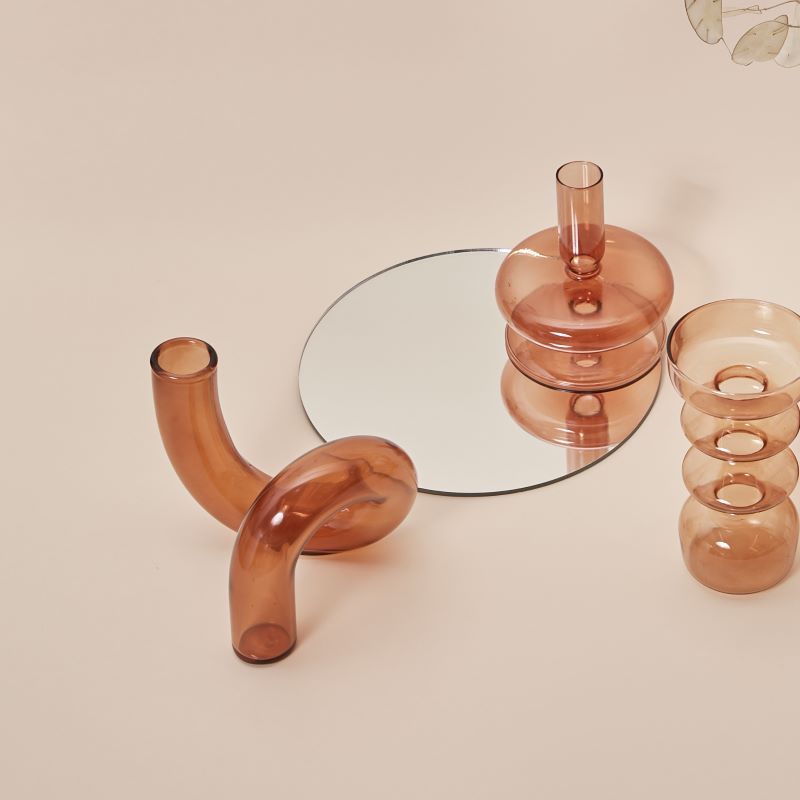 Glass INS vase and candle stick holder