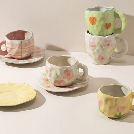 cottage core mug and saucer