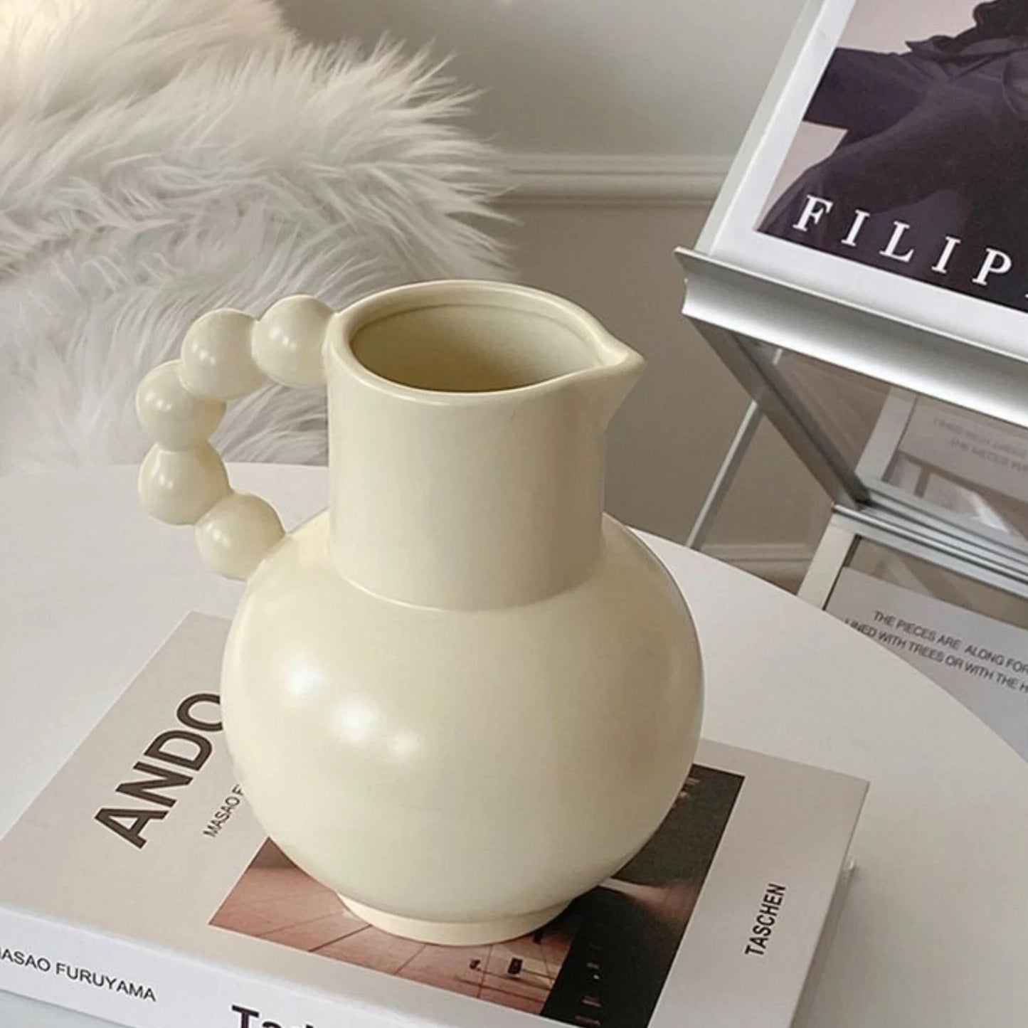 modern cream ceramic vase