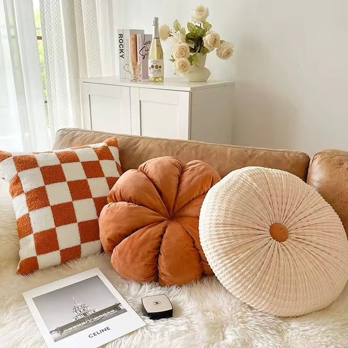 Autumnal Round Throw Pillows