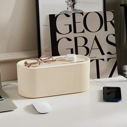 Modern Stylish Storage Box - Cream/Black