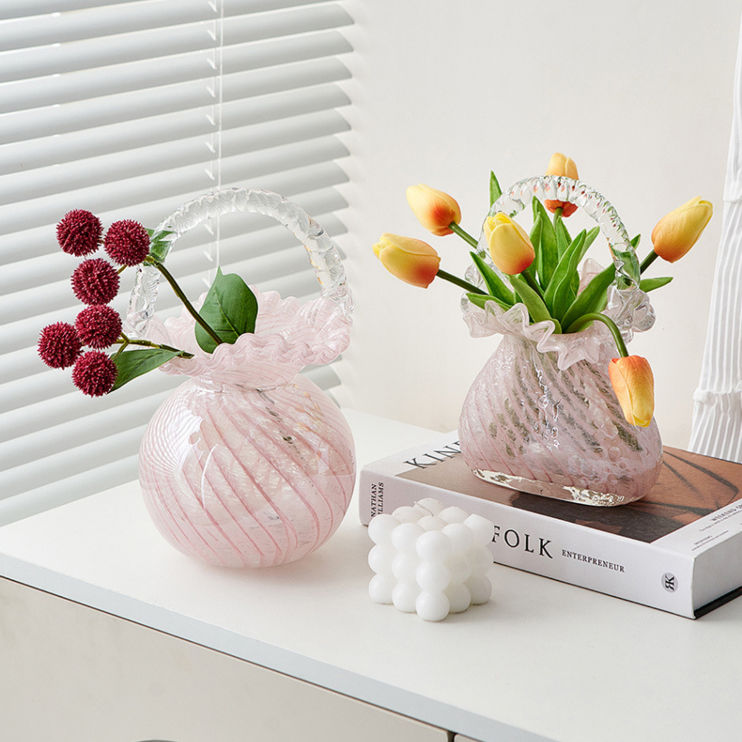 Handmade Crystal Handbag Vase