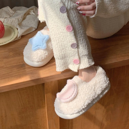 Star & Moon Plush Slippers