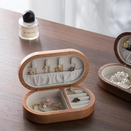 Oval Mini Wooden Jewellery Box