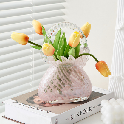 Handmade Crystal Glass Handbag Vase