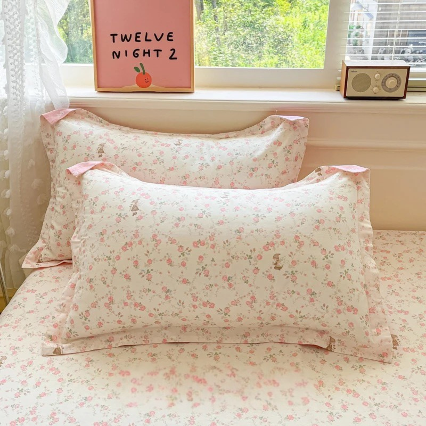 Coquette Floral & Bow Bedding Set Creative Femininity