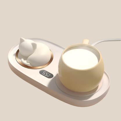 Cute Coffee Warmer & Cat Night Light