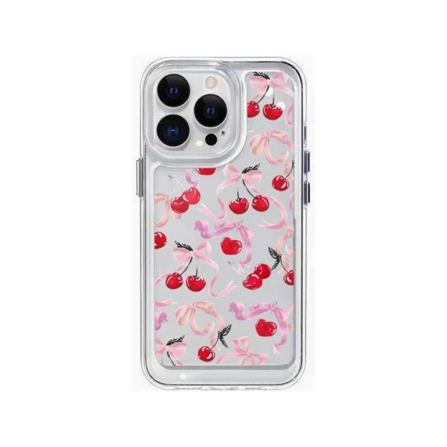 Red Cherry & Bows Transparent Phone Case