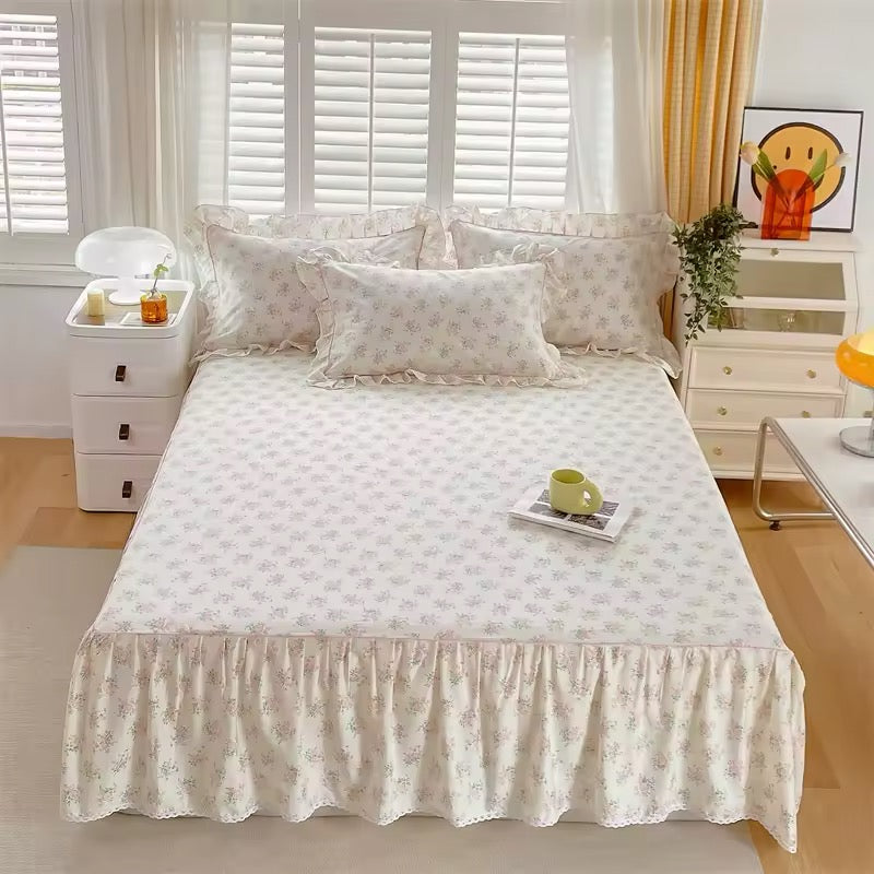 Pink Floral Coquette Duvet Set