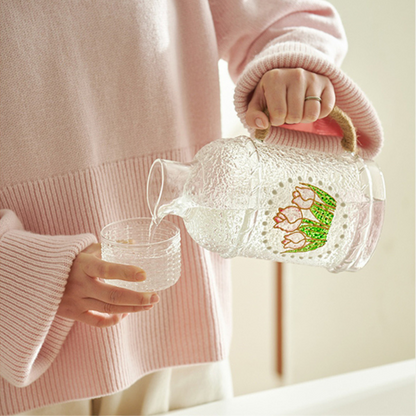 Artisan Painted Carafe & Glass Set