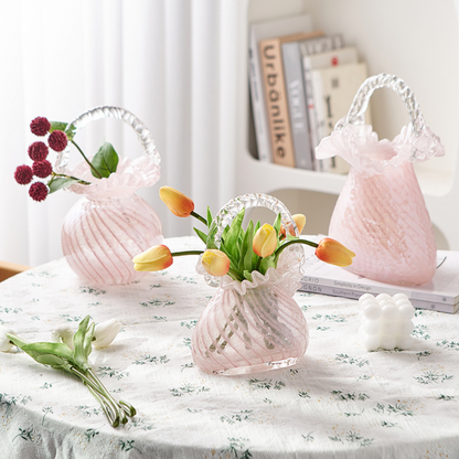 Handmade Crystal Glass Handbag Vase