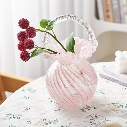 Handmade Crystal Glass Handbag Vase