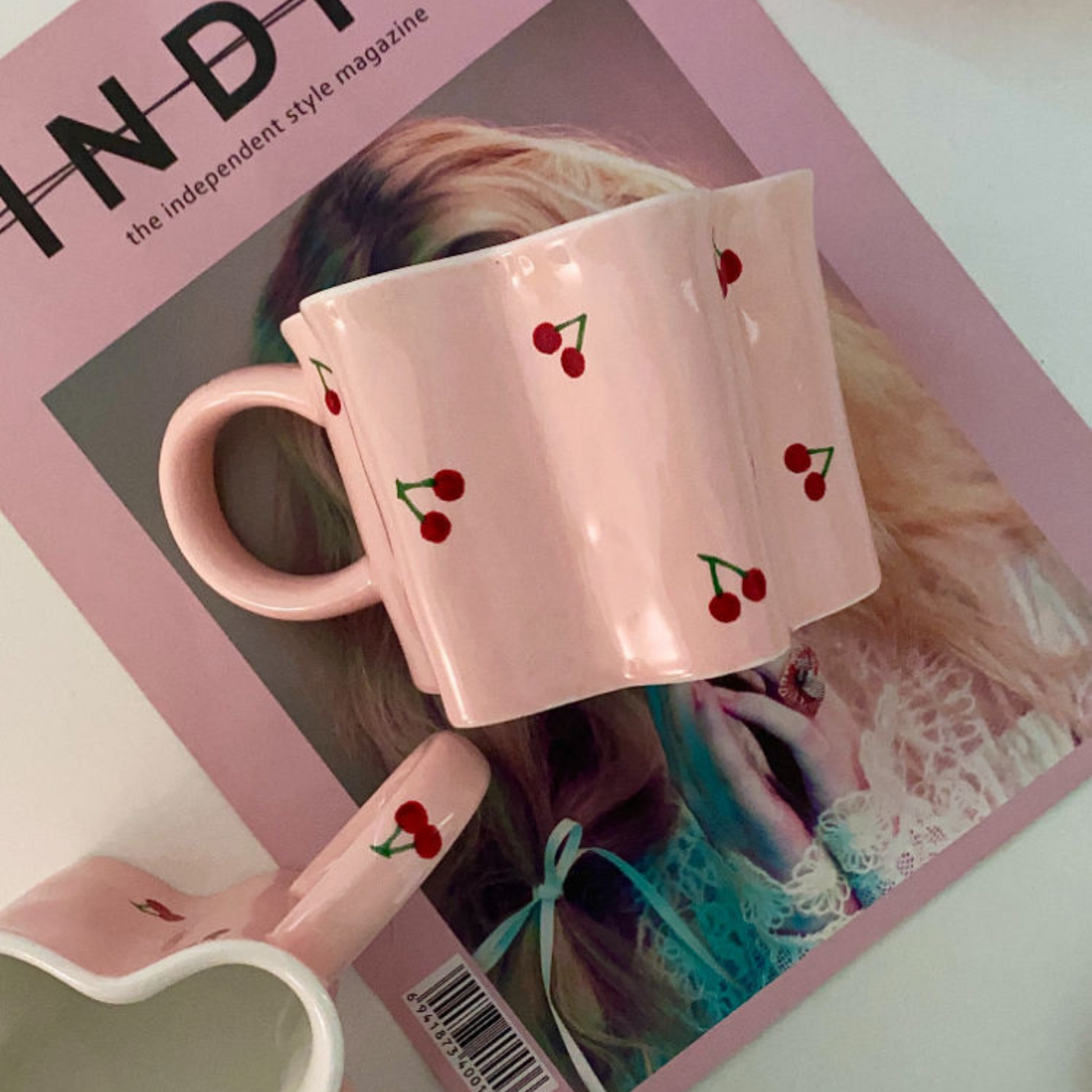 Pink Cherry Coffee Cup Creative Femininity