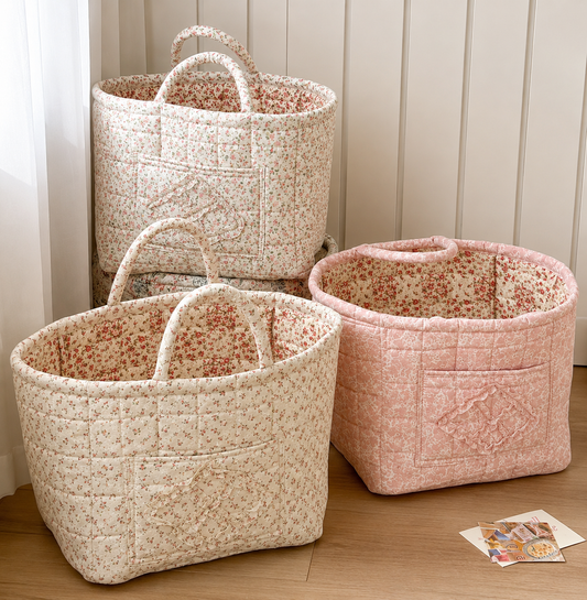 Quilted Floral Storage Baskets Creative Femininity