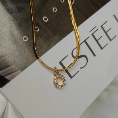 Gold Diamond Initial Necklace