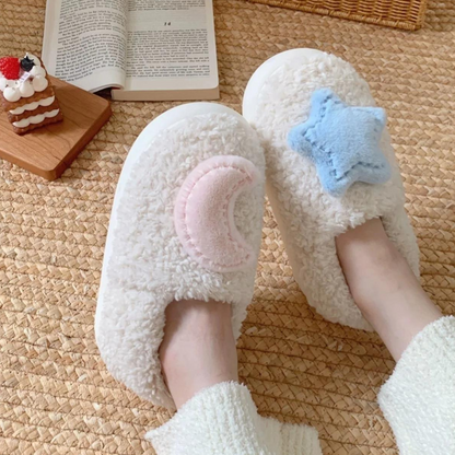 Star & Moon Plush Slippers