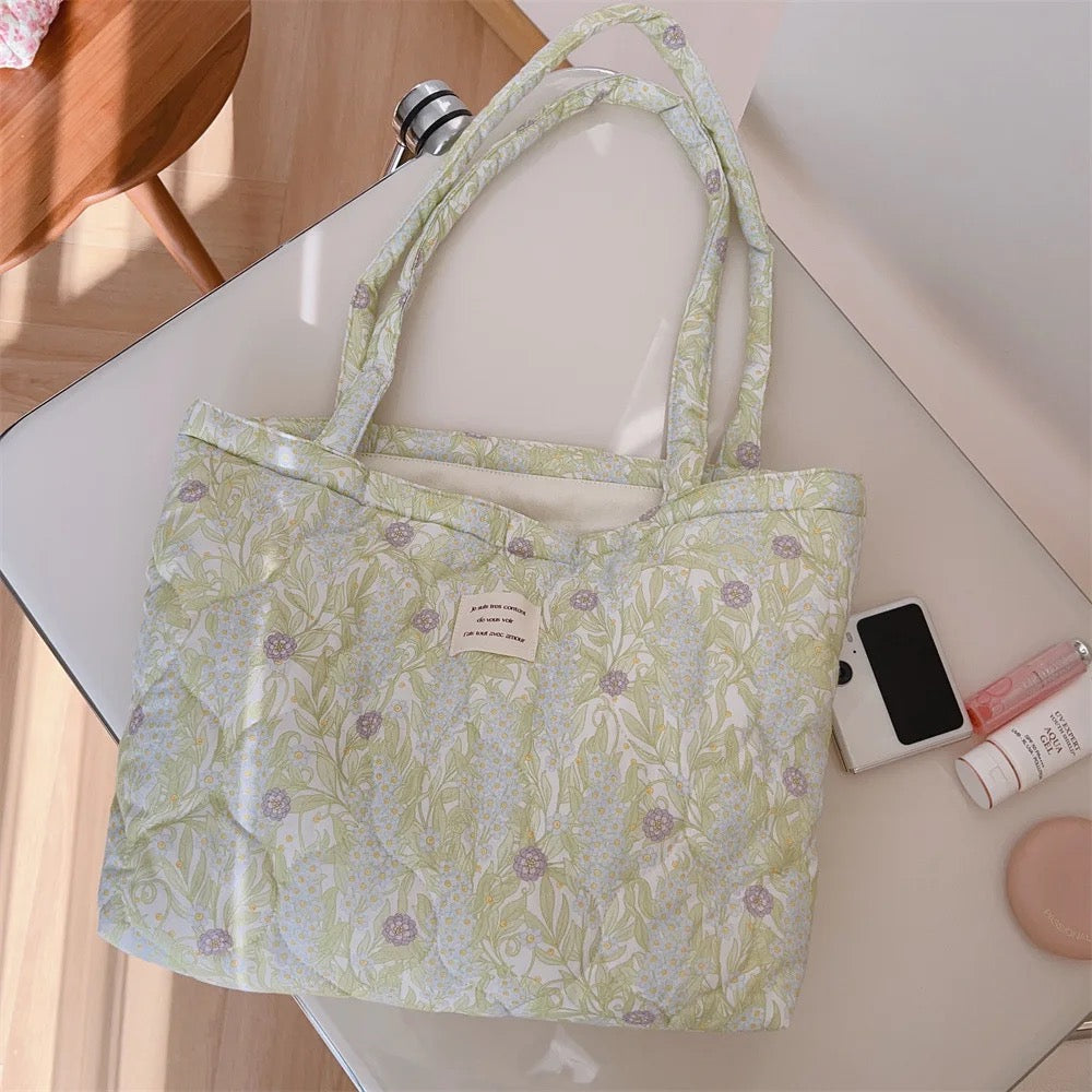 Floral Quilted Tote Bag - All Colours