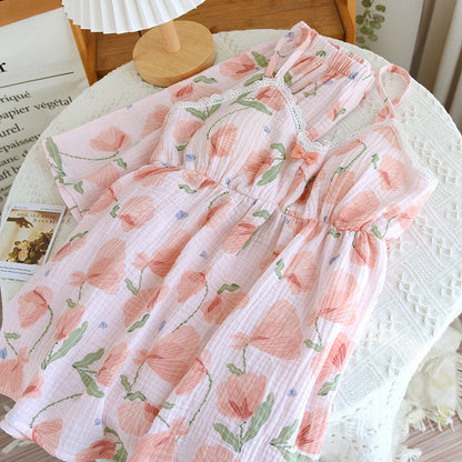 Pink Cotton Coquette Pjs