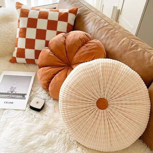 Autumnal Round Throw Pillows