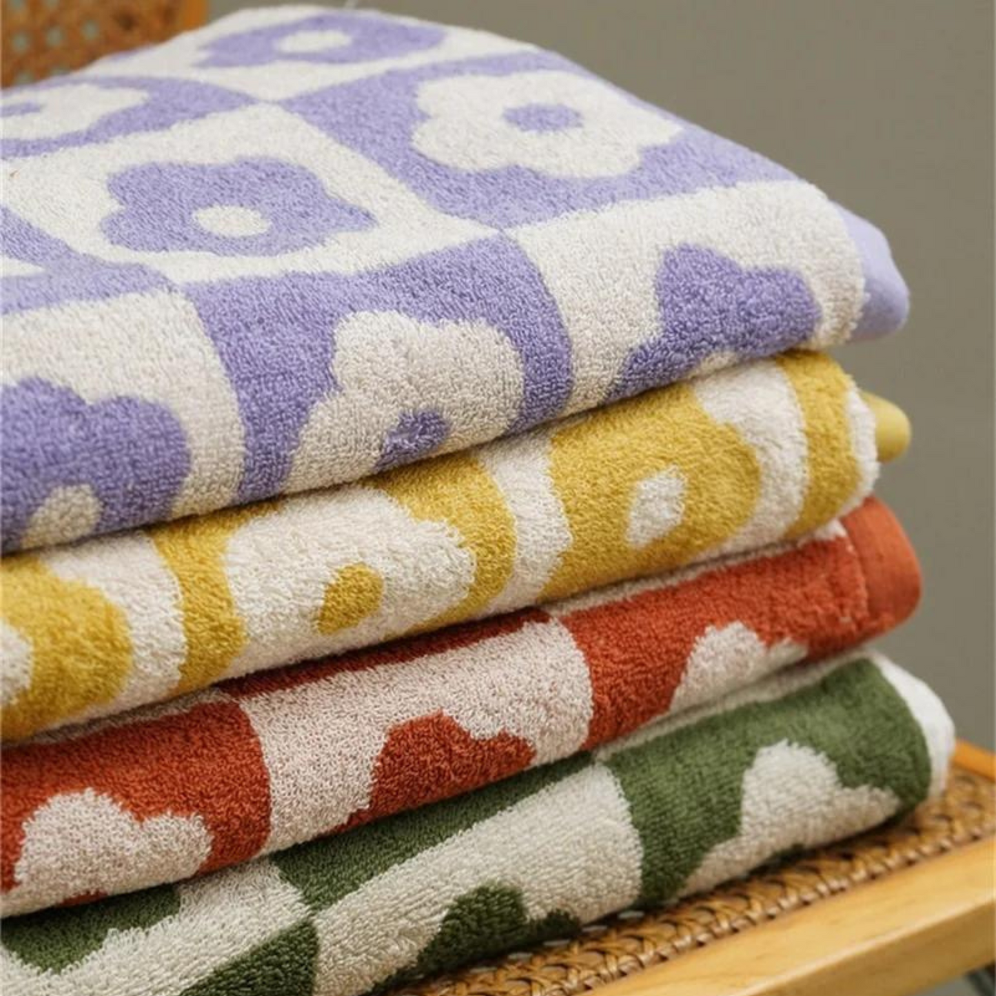 Floral Cotton Bath Towel - All Colour
