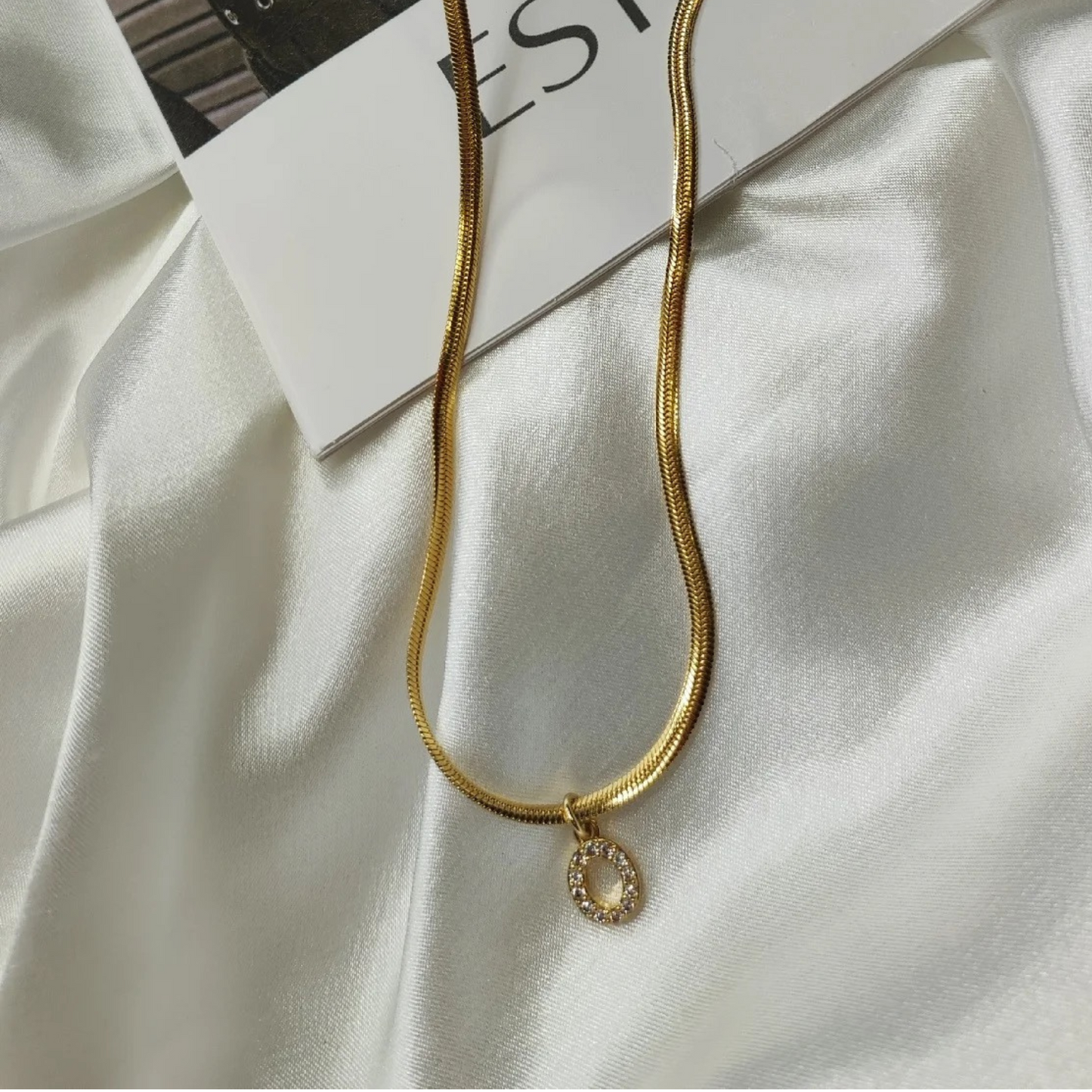 Gold Diamond Initial Necklace