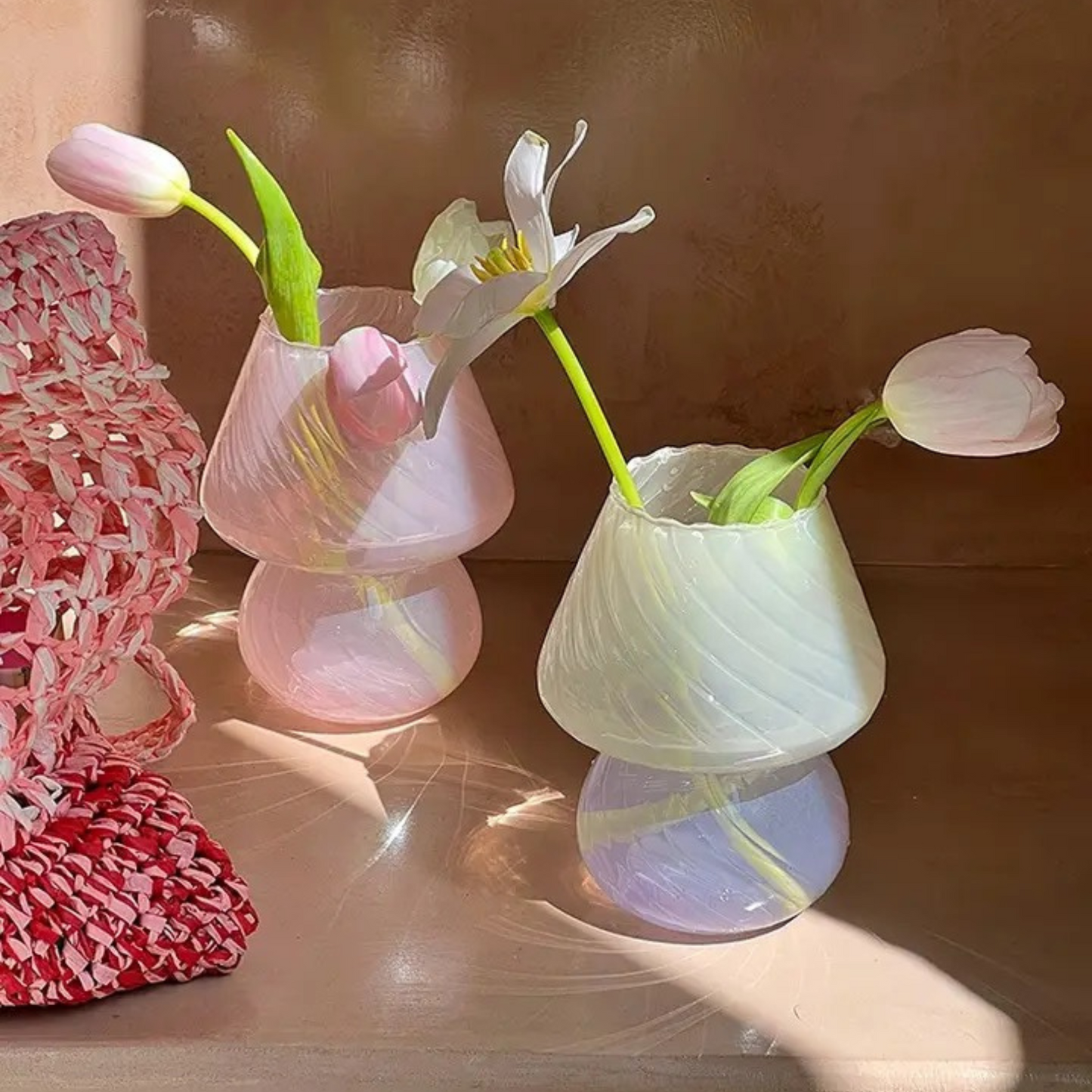 Mushroom Transparent Murano Vase