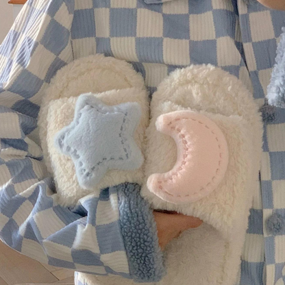 Star & Moon Plush Slippers