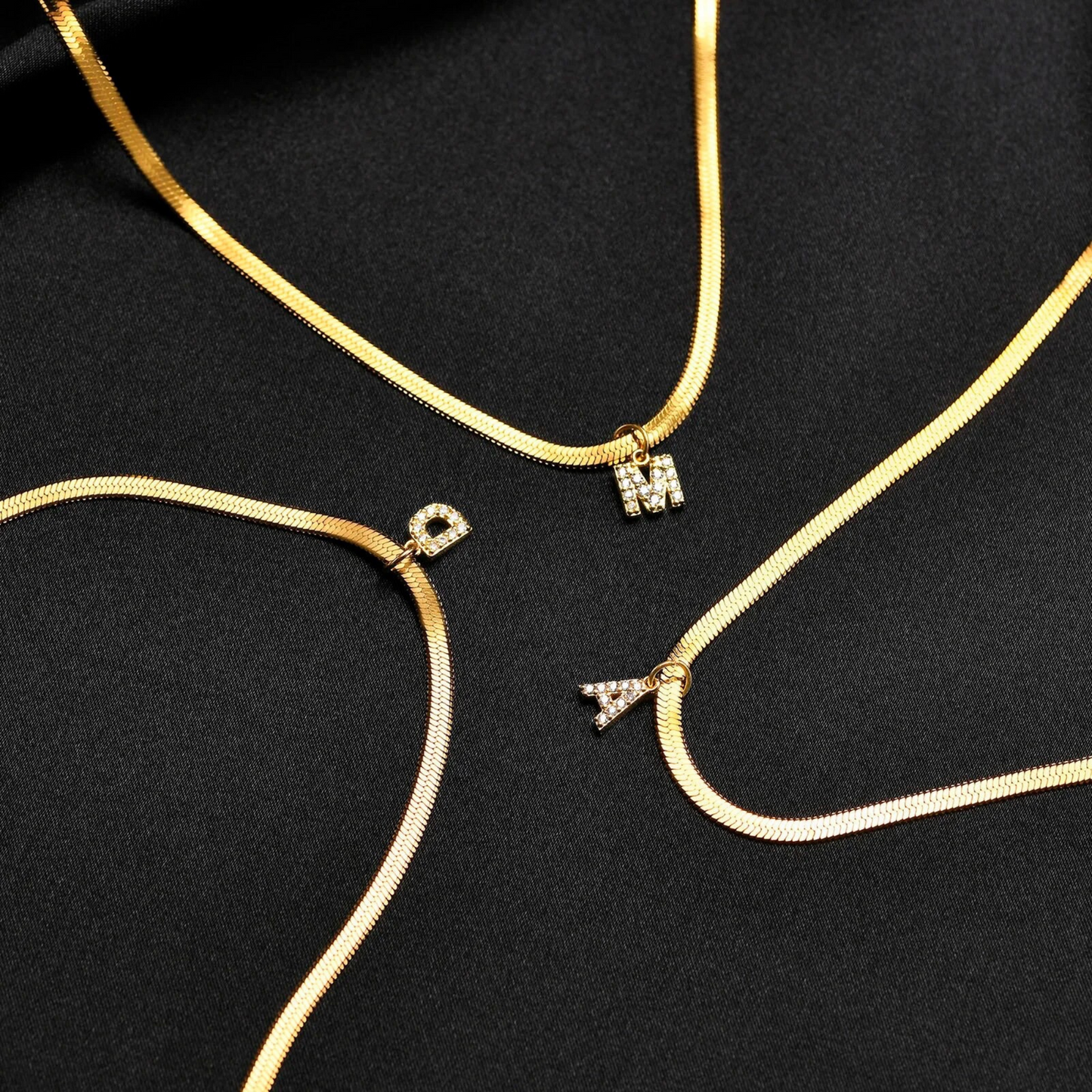 Gold Diamond Initial Necklace