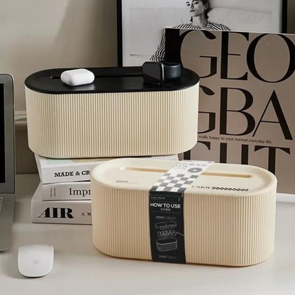 Modern Stylish Storage Box - Cream/Black