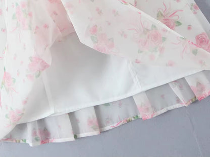 Pink Floral Lace Sun Dress Creative Femininity