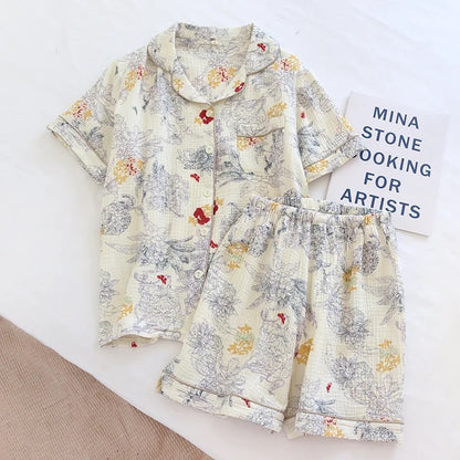 Oriental Print Cotton Pyjamas
