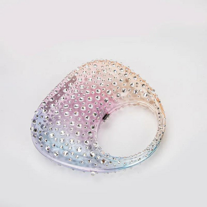 Diamanté Mini Acrylic Handbag - Rainbow/Blue/Lime