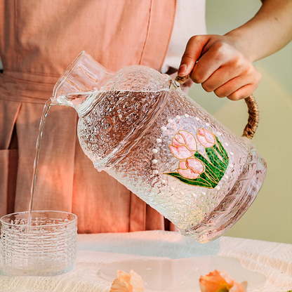 Artisan Painted Carafe & Glass Set