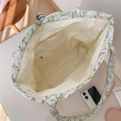 Floral Quilted Tote Bag - All Colours