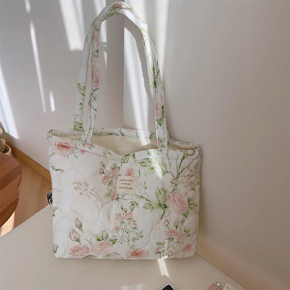 Floral Quilted Tote Bag - All Colours