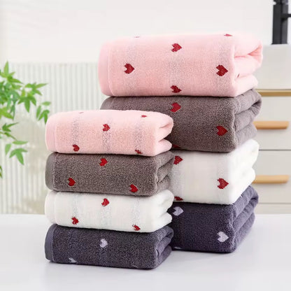 100% Cotton Love Heart Bath Towel CreativeFemininity