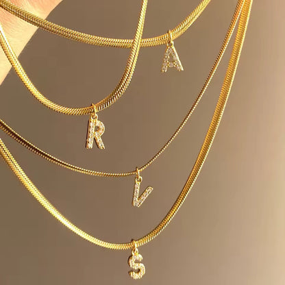 Gold Diamond Initial Necklace
